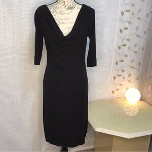 Sutton Studio Black Cowl Neck Dress